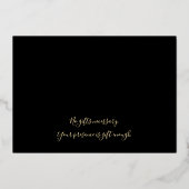 Elegant Tropical Engagement Party - zwart & goud Folie Uitnodiging (Achterkant)