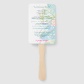 Elegant Tropical Floral Blauwgroen Pink Wedding Pr Handwaaier (Achterkant)