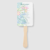 Elegant Tropical Floral Blauwgroen Pink Wedding Pr Handwaaier (Voorkant)