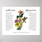 Elegant Tropical Floral Custom Wedding Vow Art Poster (Voorkant)