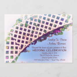 Elegant Tropical Floral Garden Wedding Invitation Kaart