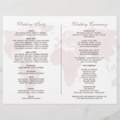 Elegant Tropical Floral Gold Wereldkaart Programme (Achterkant)