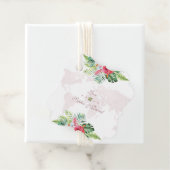 Elegant Tropical Floral Gold Wereldkaart Wedding Bedankjes Labels (In situ)