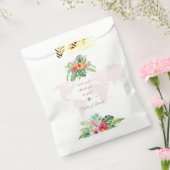 Elegant Tropical Floral Gold Wereldkaart Wedding Bedankzakje (Gezegeld)