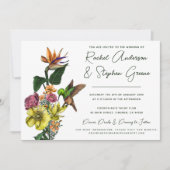 Elegant Tropical Floral Greenery Summer Weddenscha Kaart (Voorkant)