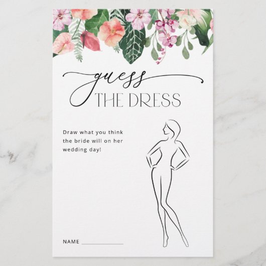 Elegant Tropical Floral Vrijgezellenfeest Game (Voorkant)