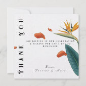 Elegant Tropical Floral Wedding Bedankkaart (Voorkant)
