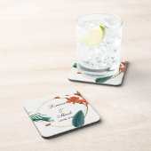 Elegant Tropical Floral Wedding Bier Onderzetter (Rechterzijde)