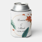 Elegant Tropical Floral Wedding Blikjeskoeler (Blikje Achterkant)