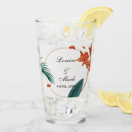Elegant Tropical Floral Wedding Glas