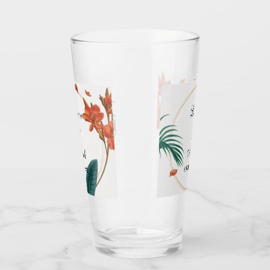 Elegant Tropical Floral Wedding Glas (Rechts)