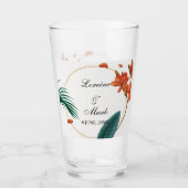 Elegant Tropical Floral Wedding Glas (Voorkant)