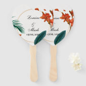 Elegant Tropical Floral Wedding Handwaaier (Voorkant en achterkant)