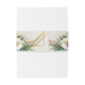Elegant Tropical Floral Wedding Invitations Uitnodigingen Wikkel (Achterkant Voorbeeld)