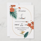 Elegant Tropical Floral Wedding Kaart (Voorkant)