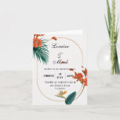 Elegant Tropical Floral Wedding Kaart (Voorkant)