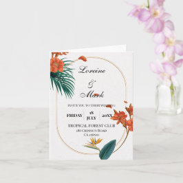 Elegant Tropical Floral Wedding Kaart