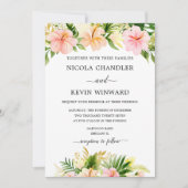 Elegant Tropical Floral Wedding Kaart (Voorkant)