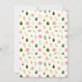 Elegant Tropical Floral Wedding Kaart (Achterkant)