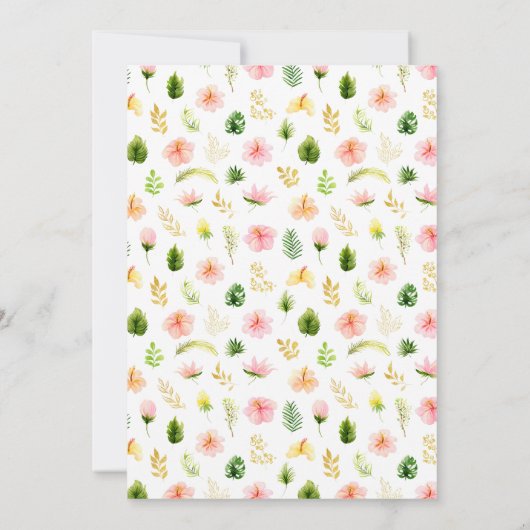 Elegant Tropical Floral Wedding Kaart (Achterkant)