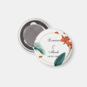 Elegant Tropical Floral Wedding Magneet (Voorkant / Achterkant)