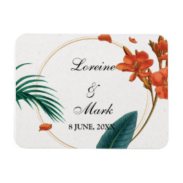 Elegant Tropical Floral Wedding Magneet