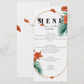 Elegant Tropical Floral Wedding Menu (Voorkant / Achterkant)