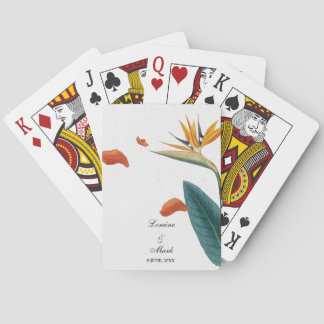 Elegant Tropical Floral Wedding Pokerkaarten