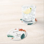 Elegant Tropical Floral Wedding Ronde Kartonnen Onderzetter (Insitu)