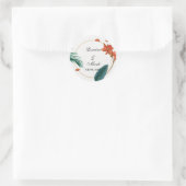 Elegant Tropical Floral Wedding Ronde Sticker (Tas)