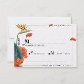 Elegant Tropical Floral Wedding RSVP Kaartje (Voorkant)