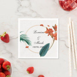 Elegant Tropical Floral Wedding Servet