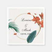 Elegant Tropical Floral Wedding Servet (Voorkant)