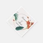 Elegant Tropical Floral Wedding Servet (Hoek)