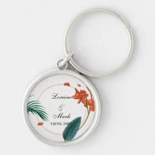 Elegant Tropical Floral Wedding Sleutelhanger