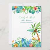 Elegant Tropical Floral Wedding Website Wedding Kaart (Achterkant)