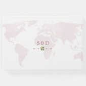 Elegant Tropical Flowers Wereldkaart Wedding Gastenboek (Achterkant)