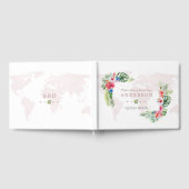 Elegant Tropical Flowers Wereldkaart Wedding Gastenboek (Volledig)