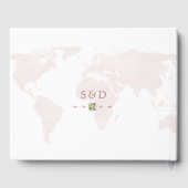 Elegant Tropical Flowers Wereldkaart Wedding Gastenboek (Achterkant)