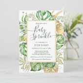 Elegant Tropical Gender Neutral Baby Sprinkle Kaart (Staand voorkant)