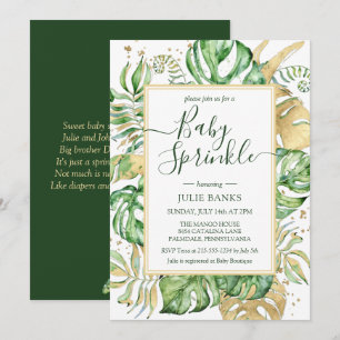 Elegant Tropical Gender Neutral Baby Sprinkle Kaart