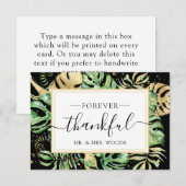 Elegant Tropical Gold & Black Wedding Shower Bedankkaart (Voorkant / Achterkant)
