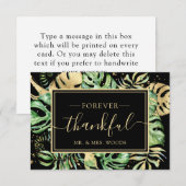 Elegant Tropical Gold & Black Wedding Shower Dank Bedankkaart (Voorkant / Achterkant)