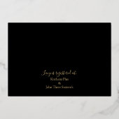 Elegant Tropical Gold Bridal Brunch Black & Gold Folie Uitnodiging (Achterkant)