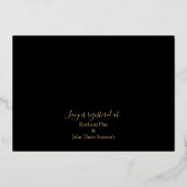 Elegant Tropical Gold Bridal Brunch Black & Gold Folie Uitnodiging (Achterkant)