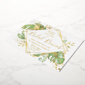 Elegant Tropical Gold Bridal Brunch Shower Gold Folie Uitnodiging (Gedraaid)