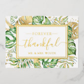 Elegant Tropical Gold Foil Weddenschap Hartelijk d Folie Uitnodiging (Voorkant)