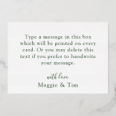 Elegant Tropical Gold Foil Weddenschap Hartelijk d Folie Uitnodiging (Achterkant)