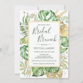 Elegant Tropical Gold Lijst Bridal Brunch Shower Kaart (Voorkant)