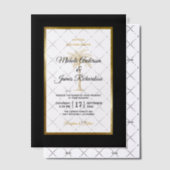 Elegant Tropical Gold Palm Tree Modern Wedding Vellum Uitnodigingen (Offset (Uitnodiging))